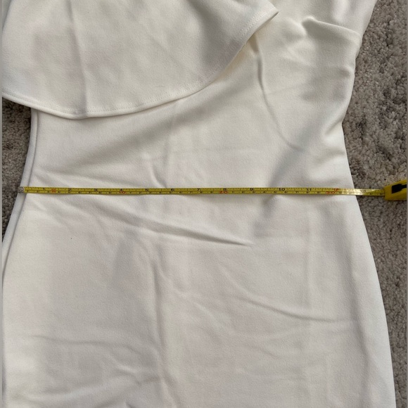 Lulu’s white one shoulder ruffle fitted dress - Picture 8 of 11